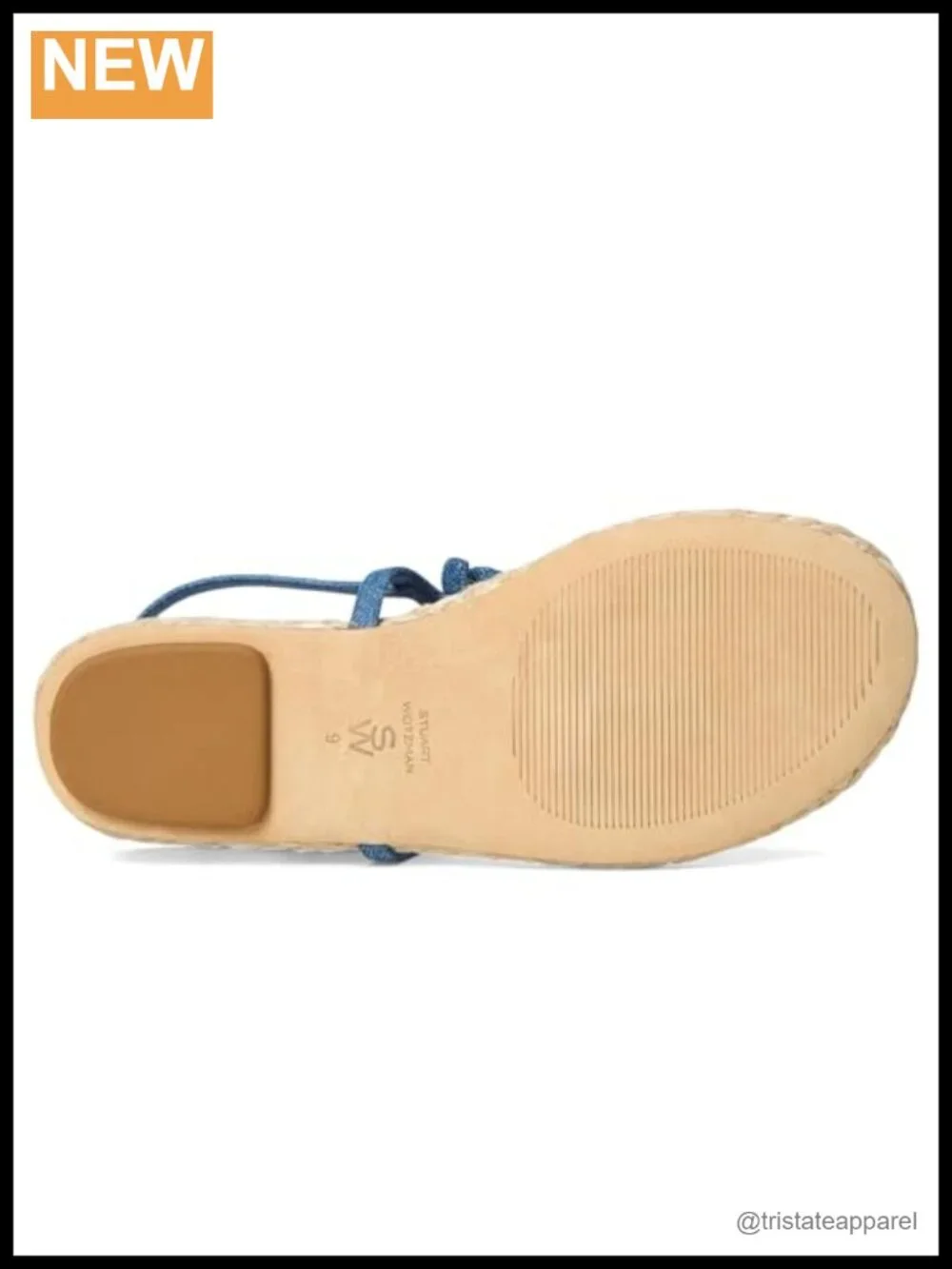 Stuart Weitzman Espadrille Sandals with Denim Upper and Leather Insole